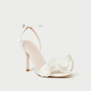 Loeffler Randall Estella Pearl Ruffle Heeled sandals